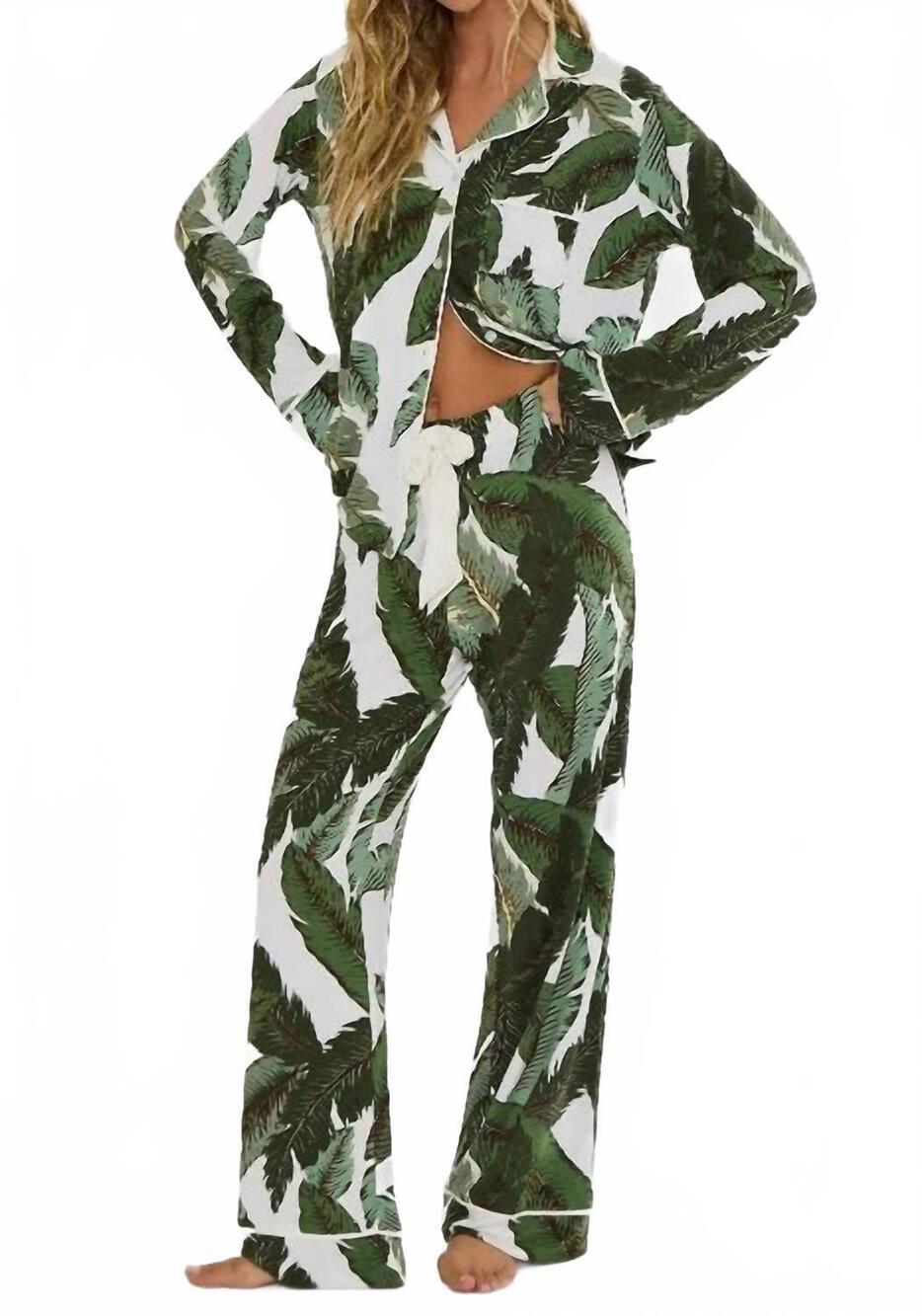 NEW BEACH RIOT livy & connie pajamas set in banana palms
